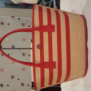 NWOT Authentic Tory Burch large Raffia bag